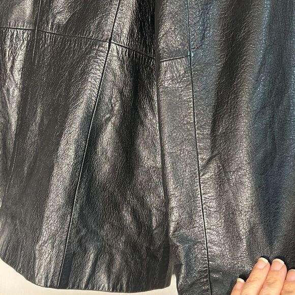 Maxima Wilson's leather 90s button up leather jacket woman's size large - Picture 10 of 10
